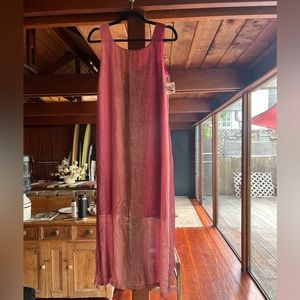 Vintage semi sheer ombré midi dress